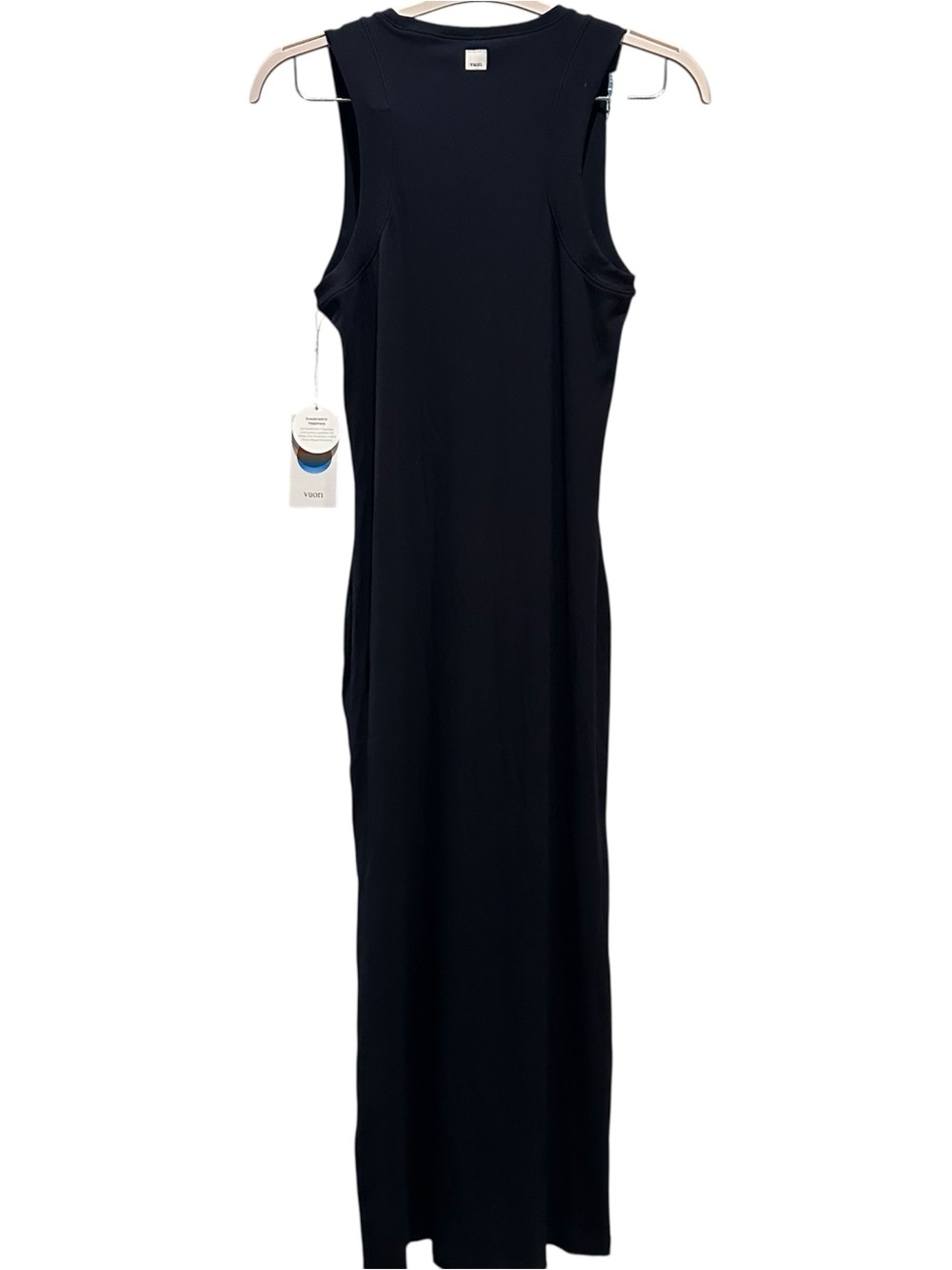 NWT Vuori Pose Midi Black Ribbed Sleeveless Tank Dress Medium - Picture 4 of 8